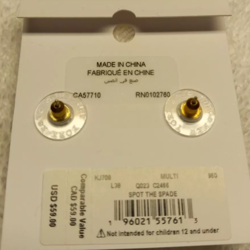 KATE SPADE Spot The Spade Pave Halo Earrings - Picture 5 of 5